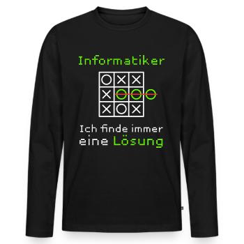 Informatiker Informatik Student Lustiger Spruch - Männer Premium Bio Langarmshirt - Schwarz - Vorne - Nico (187cm)