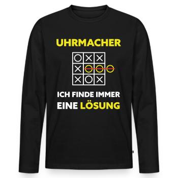 Uhrmacher Restaurator Humor Lustiger Spruch - Männer Premium Bio Langarmshirt - Schwarz - Vorne - Nico (187cm)