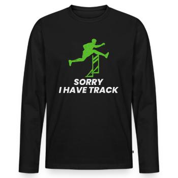 Hurdles Hurdling Hurdler Running Runner Athletes - Men's Premium Organic Long Sleeve Shirt - black - Front - Nico (187cm)