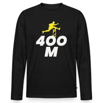 Hurdles Hurdling Hurdler Running Runner Athletes - Men's Premium Organic Long Sleeve Shirt - black - Front - Nico (187cm)