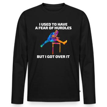 Hurdles Hurdling Hurdler Running Runner Athletes - Men's Premium Organic Long Sleeve Shirt - black - Front - Nico (187cm)