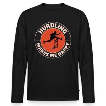 Hurdles Hurdling Hurdler Running Runner Athletes - Men's Premium Organic Long Sleeve Shirt - black - Front - Nico (187cm)