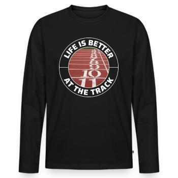 Hurdles Hurdling Hurdler Running Runner Athletes - Men's Premium Organic Long Sleeve Shirt - black - Front - Nico (187cm)