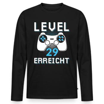 Level 29 Erreicht Gamer - Männer Premium Bio Langarmshirt - Schwarz - Vorne - Nico (187cm)