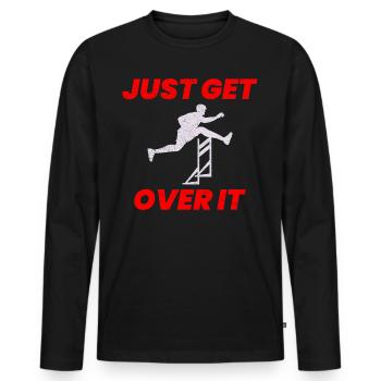 Hurdles Hurdling Hurdler Running Runner Athletes - Men's Premium Organic Long Sleeve Shirt - black - Front - Nico (187cm)