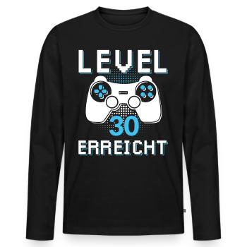Level 30 Erreicht Gamer - Männer Premium Bio Langarmshirt - Schwarz - Vorne - Nico (187cm)