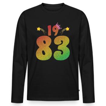 LGBT birthday with crown 1983 - Men's Premium Organic Long Sleeve Shirt - black - Front - Nico (187cm)