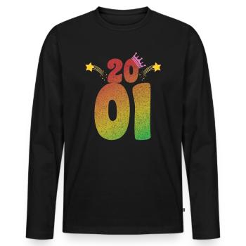 2001 LGBT Vintage Geburtstag Geschenkidee - Männer Premium Bio Langarmshirt - Schwarz - Vorne - Nico (187cm)
