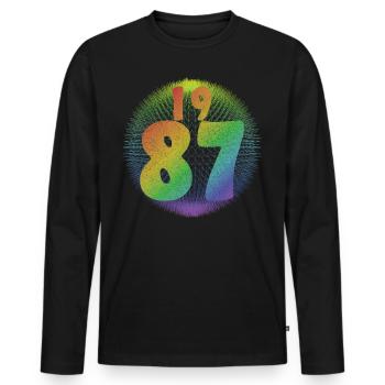 LGBT Vintage Birthday Gift Idea 1987 - Men's Premium Organic Long Sleeve Shirt - black - Front - Nico (187cm)