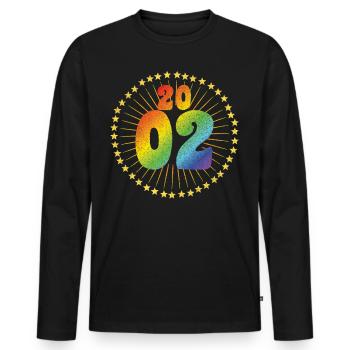2002 LGBT Vintage Geburtstag Geschenkidee - Männer Premium Bio Langarmshirt - Schwarz - Vorne - Nico (187cm)