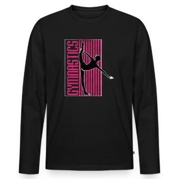 Gymnastics Floor Exercise Sport Gift Saying - Men's Premium Organic Long Sleeve Shirt - black - Front - Nico (187cm)