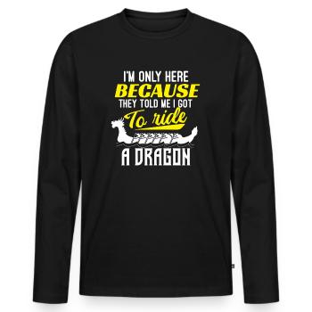 Dragon Boat Canoe Gift Dragen boat - Men's Premium Organic Long Sleeve Shirt - black - Front - Nico (187cm)