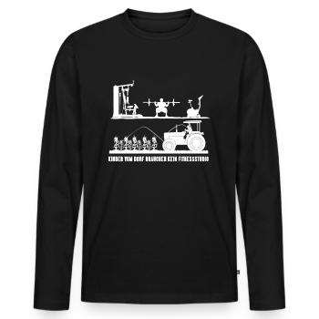 Gardening Funny Muscle Training Saying Gardening - Men's Premium Organic Long Sleeve Shirt - black - Front - Nico (187cm)