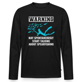 Pêche sous-marine Pêche sous-marine Pêche au harpon - T-shirt manches longues Premium bio Homme - noir - Devant - Nico (187cm)