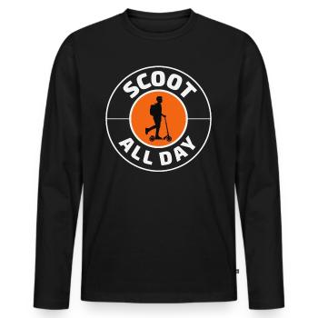 Electric Scooter Driver Motorized E-Scooter - Men's Premium Organic Long Sleeve Shirt - black - Front - Nico (187cm)