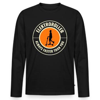 Electric Scooter Driver Motorized E-Scooter - Men's Premium Organic Long Sleeve Shirt - black - Front - Nico (187cm)