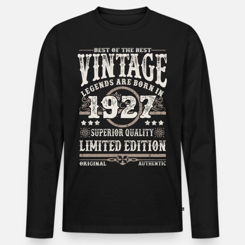 Legenden werden 1927 geboren - Männer Premium Bio Langarmshirt - Schwarz