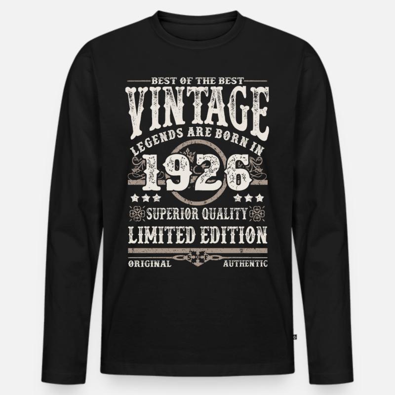 Legenden werden 1926 geboren - Männer Premium Bio Langarmshirt - Schwarz