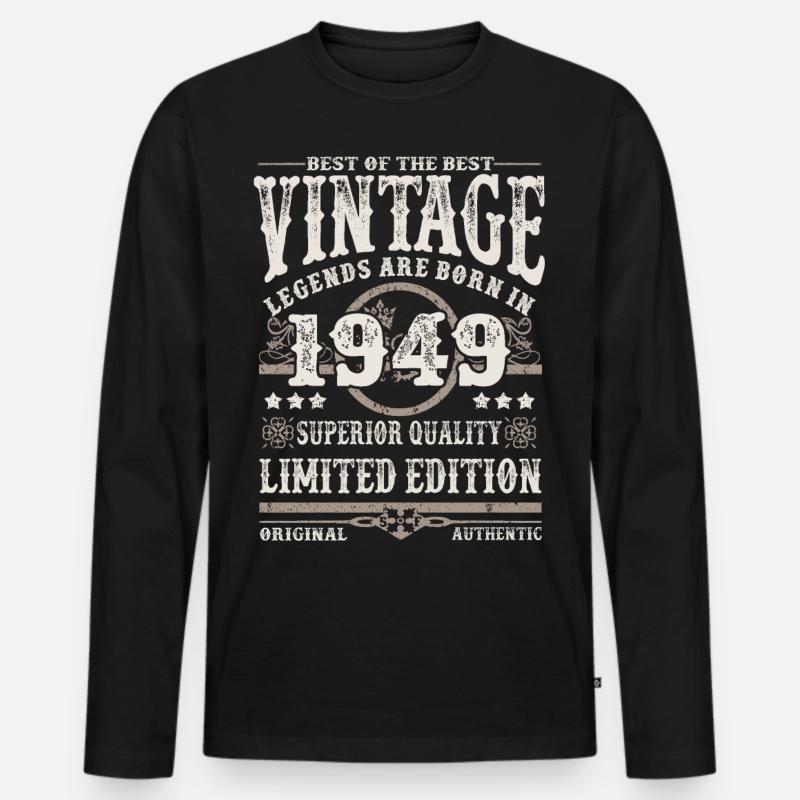 Legenden werden 1949 geboren - Männer Premium Bio Langarmshirt - Schwarz