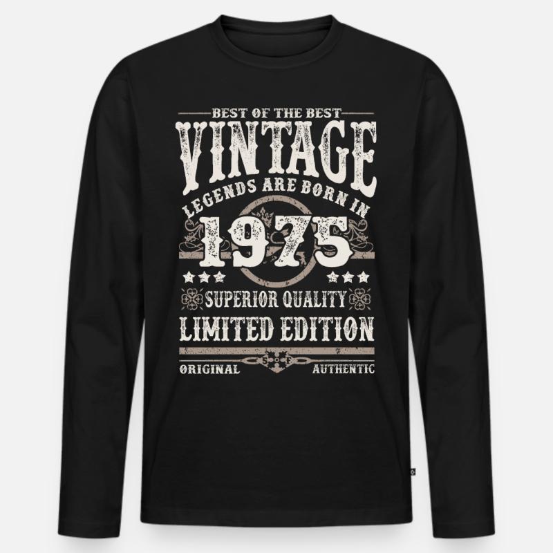 Legenden werden 1975 geboren - Männer Premium Bio Langarmshirt - Schwarz