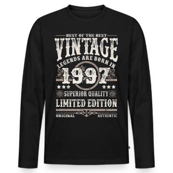 Legends are born in 1997 - Men's Premium Organic Long Sleeve Shirt - black - Front - Nico (187cm)