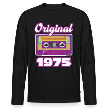 1975 Année de construction Année de naissance - T-shirt manches longues Premium bio Homme - noir - Devant - Nico (187cm)
