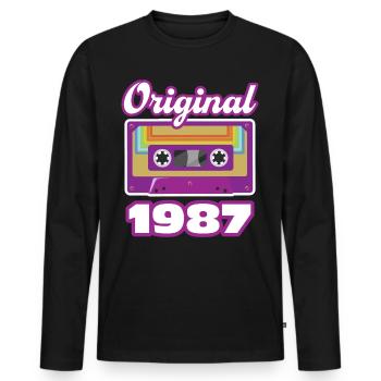 1987 Année de construction Année de naissance - T-shirt manches longues Premium bio Homme - noir - Devant - Nico (187cm)