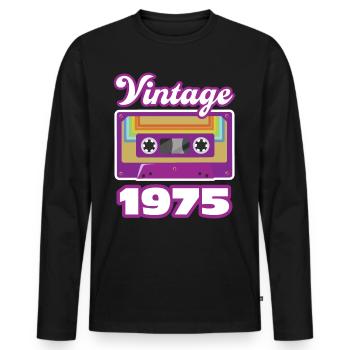 1975 Année de construction Cadeau d’anniversaire - T-shirt manches longues Premium bio Homme - noir - Devant - Nico (187cm)