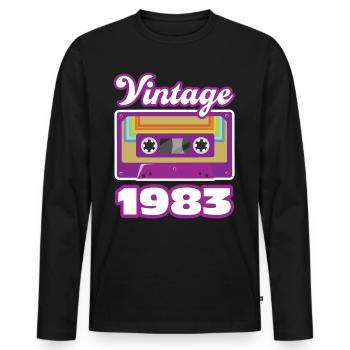 1983 Année de construction cadeau d’anniversaire - T-shirt manches longues Premium bio Homme - noir - Devant - Nico (187cm)