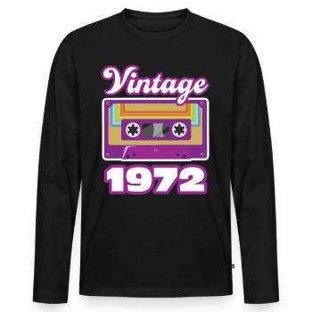 1972 Année de construction Cadeau d’anniversaire - T-shirt manches longues Premium bio Homme - noir - Devant - Nico (187cm)