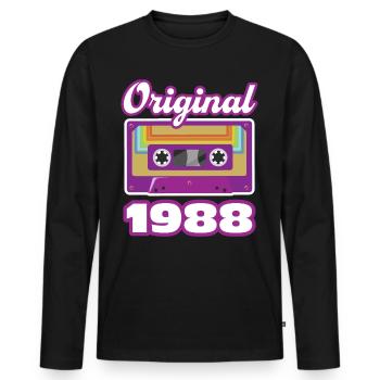 1988 Année de construction Année de naissance - T-shirt manches longues Premium bio Homme - noir - Devant - Nico (187cm)