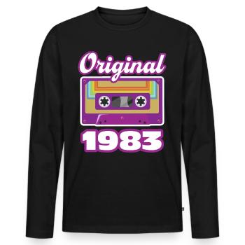 1983 Année de construction Année de naissance - T-shirt manches longues Premium bio Homme - noir - Devant - Nico (187cm)