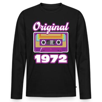 1972 Année de construction Année de naissance - T-shirt manches longues Premium bio Homme - noir - Devant - Nico (187cm)