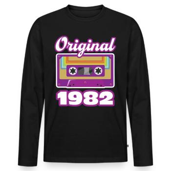 1982 Année de construction Année de naissance - T-shirt manches longues Premium bio Homme - noir - Devant - Nico (187cm)
