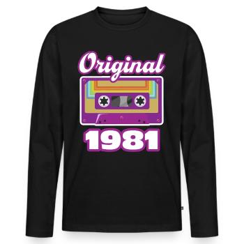 1981 Année de construction Année de naissance - T-shirt manches longues Premium bio Homme - noir - Devant - Nico (187cm)