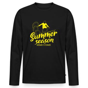 Summer Junkie Heat Sun Worshipper Gift - Men's Premium Organic Long Sleeve Shirt - black - Front - Nico (187cm)