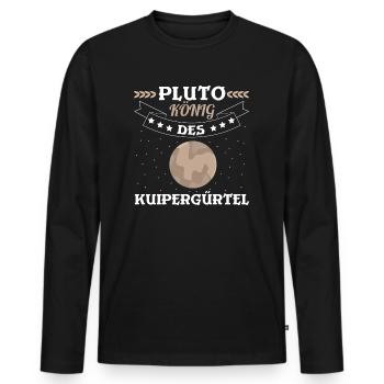 Pluto King of the Kuiper Belt Space Planets - Men's Premium Organic Long Sleeve Shirt - black - Front - Nico (187cm)