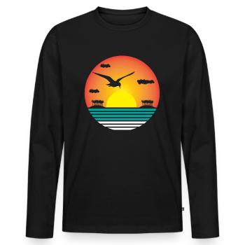Summer Junkie Heat Sun Worshipper Gift - Men's Premium Organic Long Sleeve Shirt - black - Front - Nico (187cm)
