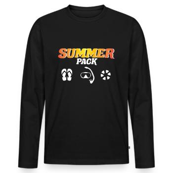 Summer Junkie Heat Sun Worshipper Gift - Men's Premium Organic Long Sleeve Shirt - black - Front - Nico (187cm)