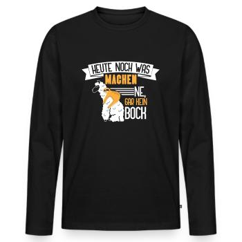 Faulenzen Chillen lustiges Motiv Faultier Spruch - Männer Premium Bio Langarmshirt - Schwarz - Vorne - Nico (187cm)
