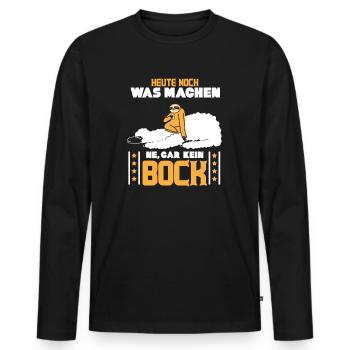 Faulenzen Chillen lustiges Motiv Faultier Spruch - Männer Premium Bio Langarmshirt - Schwarz - Vorne - Nico (187cm)