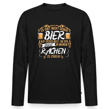 Lustiges Bier Motiv mit tollem Spruch Geschenk - Männer Premium Bio Langarmshirt - Schwarz - Vorne - Nico (187cm)