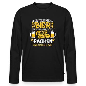 Lustiges Bier Motiv mit tollem Spruch Geschenk - Männer Premium Bio Langarmshirt - Schwarz - Vorne - Nico (187cm)