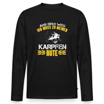 Karpfen angeln Angelshirt Geschenk Angelliebe - Männer Premium Bio Langarmshirt - Schwarz - Vorne - Nico (187cm)