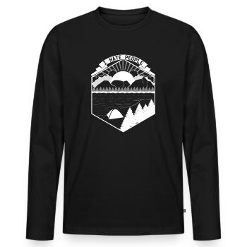 Funny Camping Shirt I hate people nature - Men's Premium Organic Long Sleeve Shirt - black - Front - Nico (187cm)