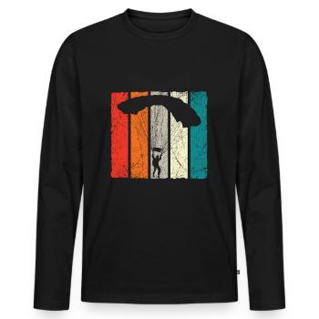 Skydive Skydiver Parachutist Parachute - Men's Premium Organic Long Sleeve Shirt - black - Front - Nico (187cm)