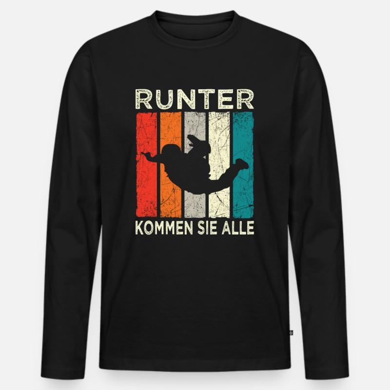 Skydive Skydiver Fallschirmspringer Fallschirm - Männer Premium Bio Langarmshirt - Schwarz