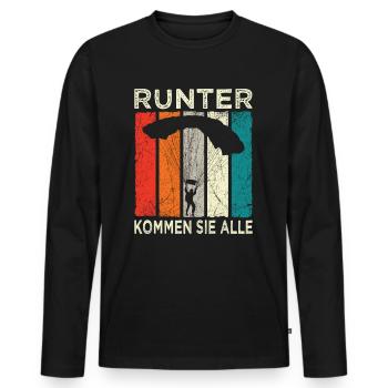 Skydive Skydiver Parachutist Parachute - Men's Premium Organic Long Sleeve Shirt - black - Front - Nico (187cm)
