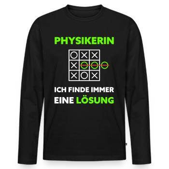 Physik Spruch Physikerin Geschenkidee - Männer Premium Bio Langarmshirt - Schwarz - Vorne - Nico (187cm)