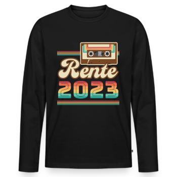 Rente 2023 Geschenkidee - Männer Premium Bio Langarmshirt - Schwarz - Vorne - Nico (187cm)
